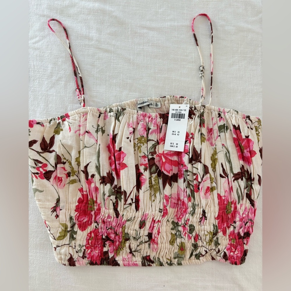 Abercombie & Fitch XL cropped linen top